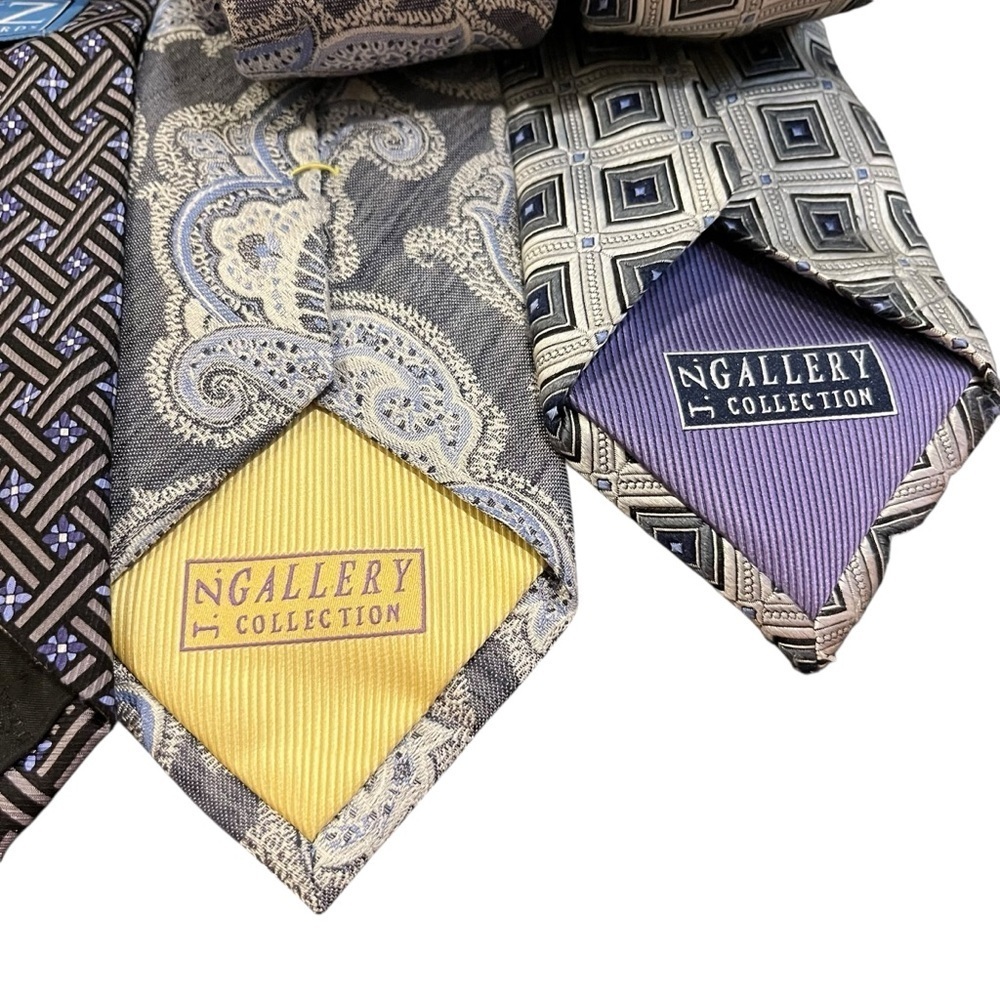 Jz Richards j.z. Gallery silk tie lot neckties silk made in USA like new - Picture 6 of 8